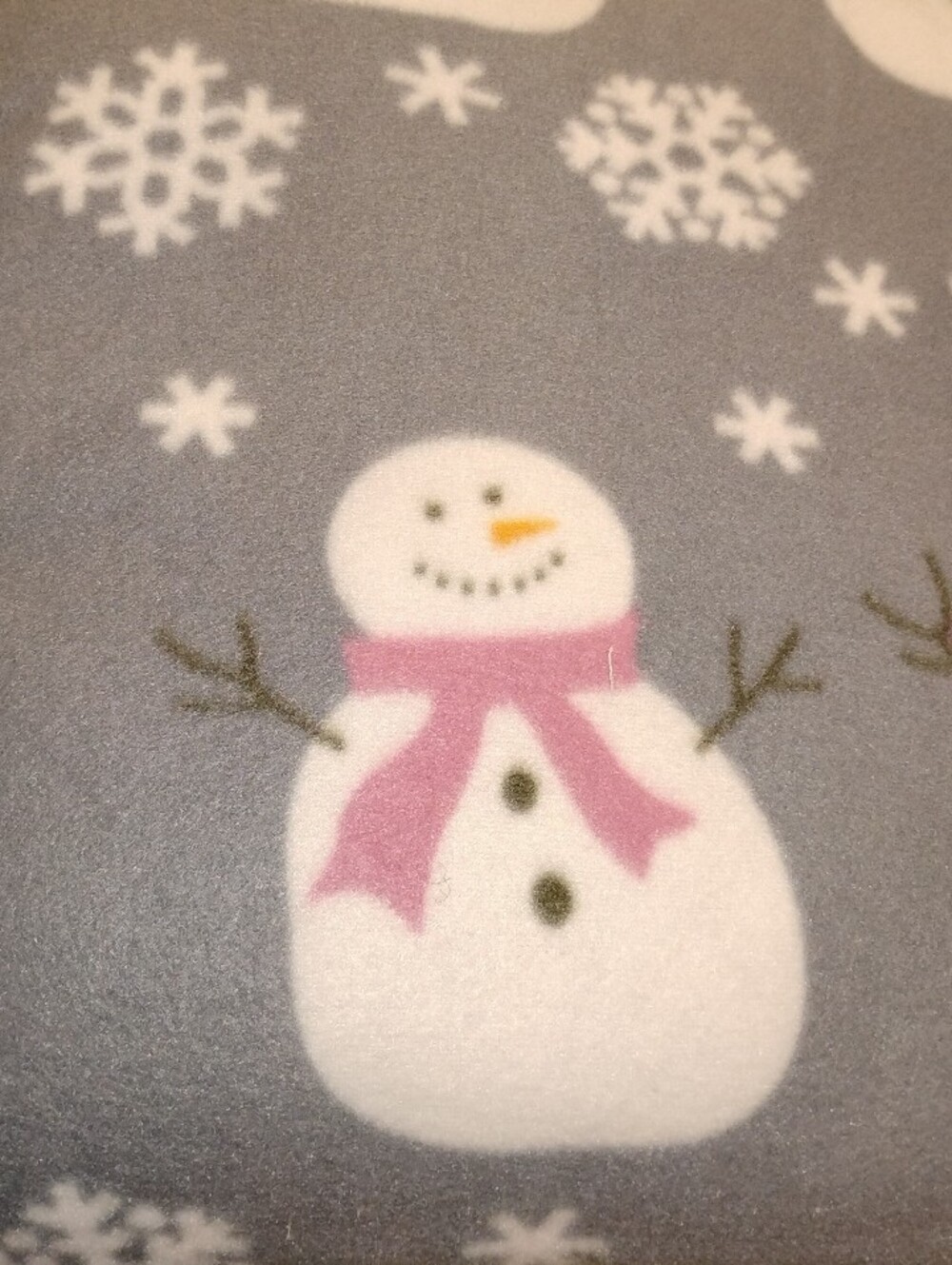 Festive Snowman Accent Pillow with Pink Scarf